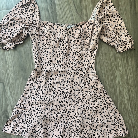 Reformation Pink and Black Animal Print Mini Dress size 0 - Picture 4 of 6